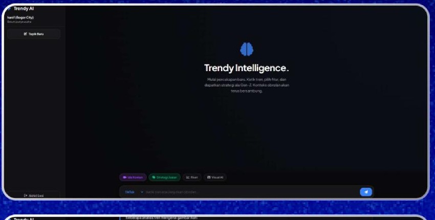 Trendy AI full-stack web application interface